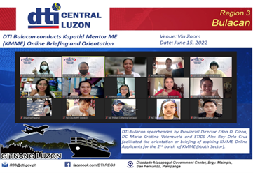 Sektor ng Kabataan prayoridad para sa 2nd batch ng Kapatid Mentor ME Online ng DTI Bulacan