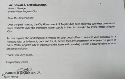 Lazatin orders Prime Water to address water supply issue