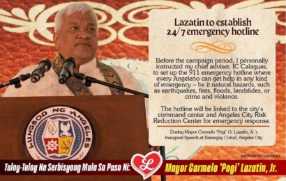 Lazatin to establish 24/7 emergency hotline