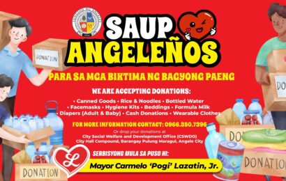 Angeles City to send relief goods to Paeng victims
