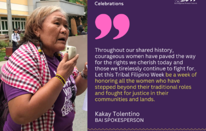 BAI Statement of Solidarity for the Tribal Filipino Week Celebrations