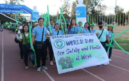 500 SBF, Olongapo City workers unite in human cross to support the World Day for Safety & Health at Work