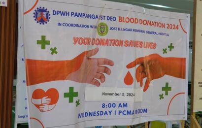 DPWH Pampanga 1st DEO conducts blood donation drive