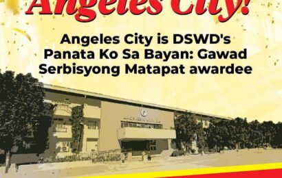 Angeles City is DSWD’s Panata Ko Sa Bayan: Gawad Serbisyong Matapat awardee