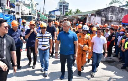 SILG visits collapsed building site, PRO3 sustains full support in operations