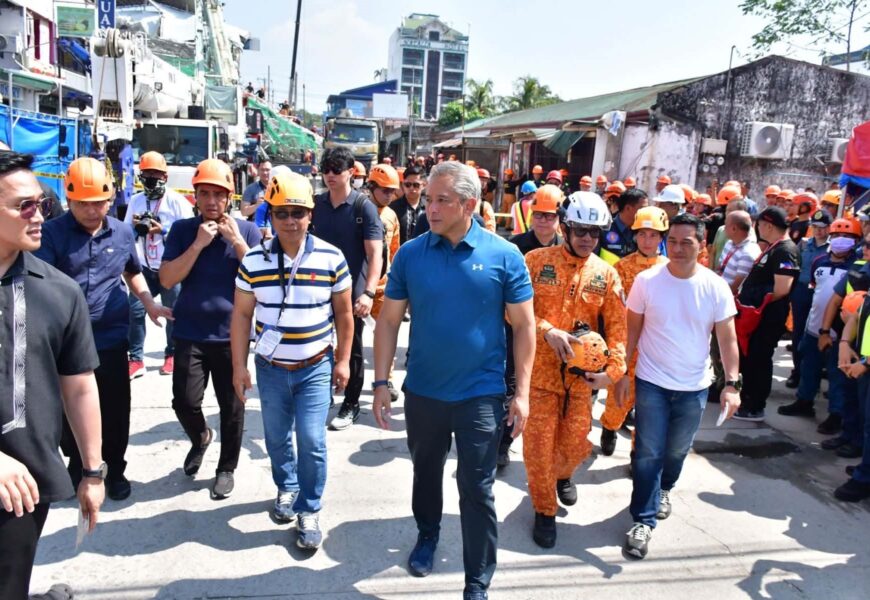 SILG visits collapsed building site, PRO3 sustains full support in operations