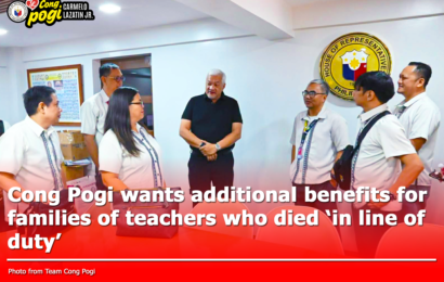 CONG POGI WANTS ADDITIONAL BENEFITS FOR FAMILIES OF TEACHERS WHO DIED ‘IN LINE OF DUTY’