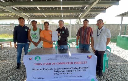 NIA-UPRIIS turns over 10 solar-powered pumps, canal lining project in Nueva Ecija